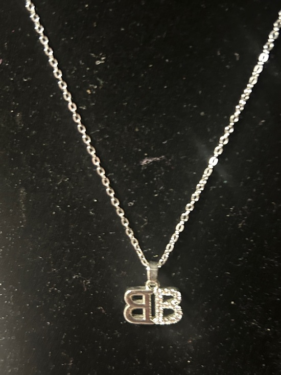 Jewelry - Silver Double-B Pendant Necklace - Elegant Women’s Jewelry